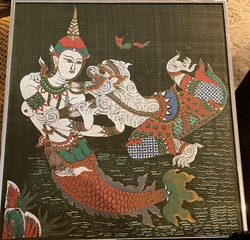 Vintage thai silk painting - vintage,